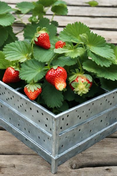 Galvanized Metal Strawberry Planter box