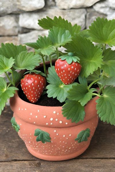 Terra Cotta Strawberry Jar