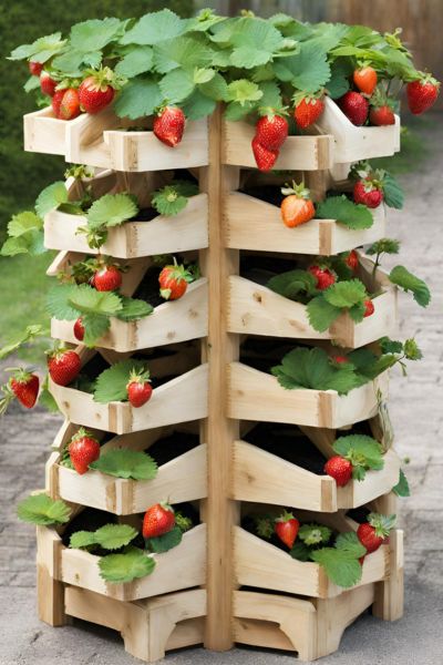 Wooden Strawberry Tower