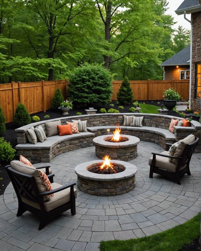 Conversation Patio with Fire Pit and Benches