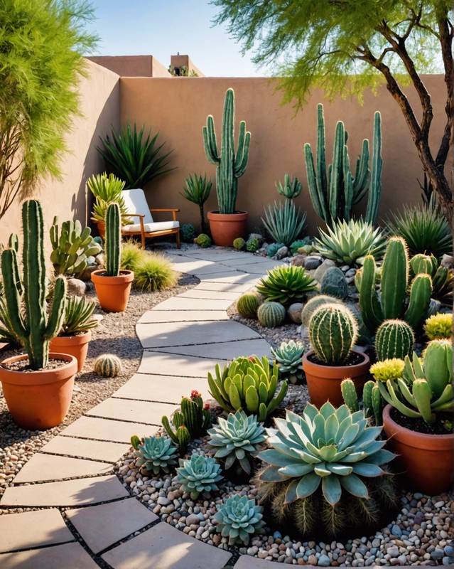 Desert Oasis with Cacti and Succulents