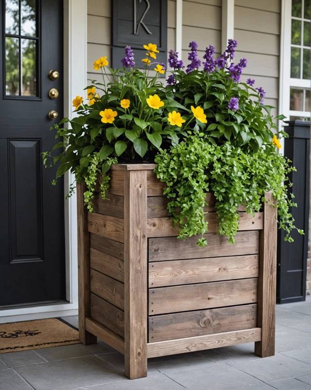 Farmhouse-Style Wood Planter 