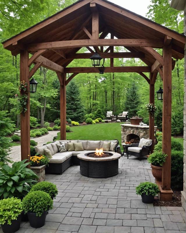 Gazebo-Covered Patio with a Secluded Haven