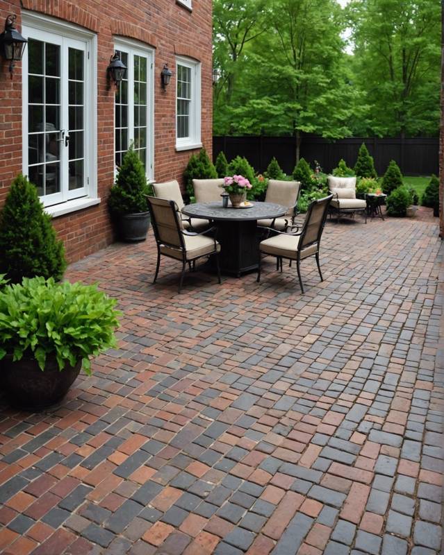 Herringbone Brick Patio with Classic Style