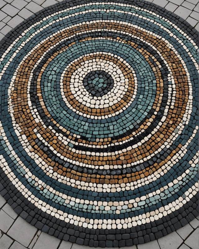 Pebble Mosaic Patio with Intricate Designs