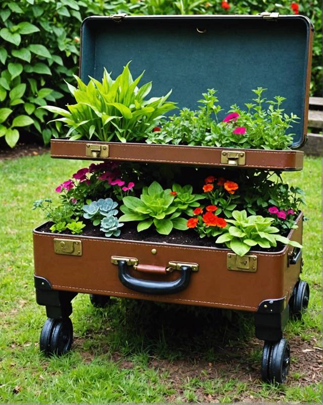 Repurposed Suitcase Planter