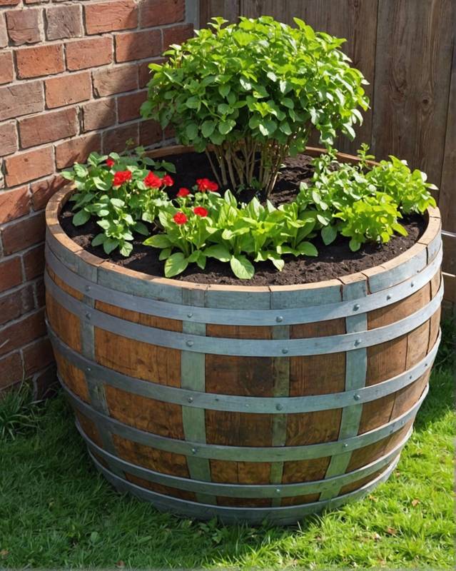 Repurposed Wine Barrel Planter