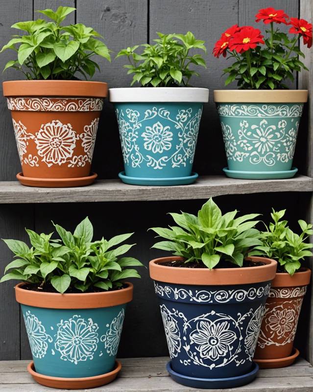 Stenciled Pots