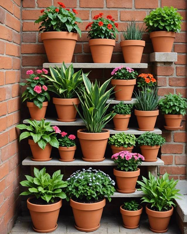 Tiered Terra Cotta Pots