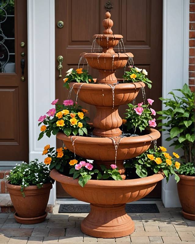 Tiered Terracotta Fountains