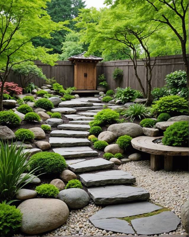 Tranquil garden sanctuary with a Zen-inspired rock garden