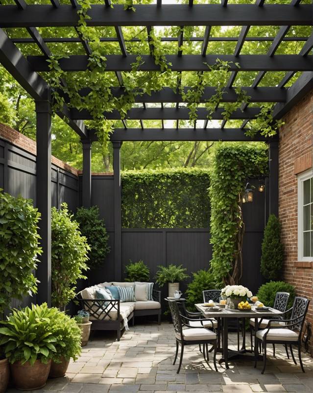 Trellis-Covered Patio with Shade and Privacy