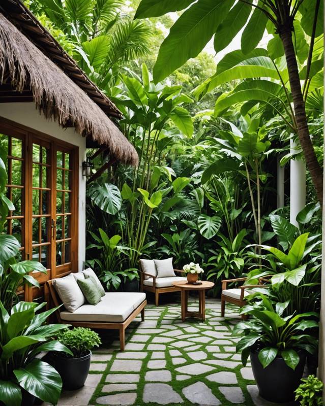 Tropical Paradise with Lush Greenery