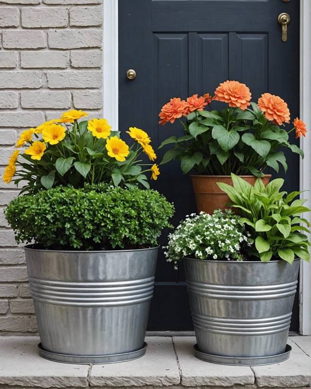 Upcycled Metal Planters