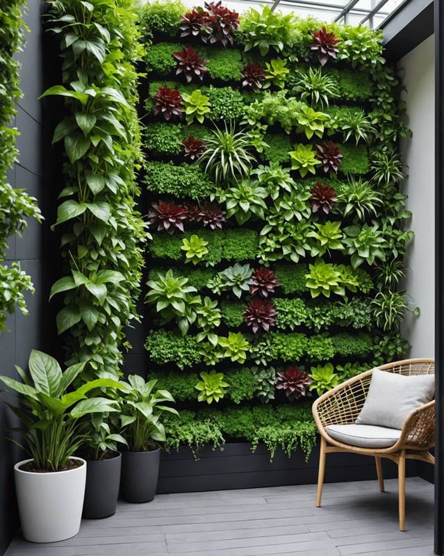 Vertical Garden with Living Plants