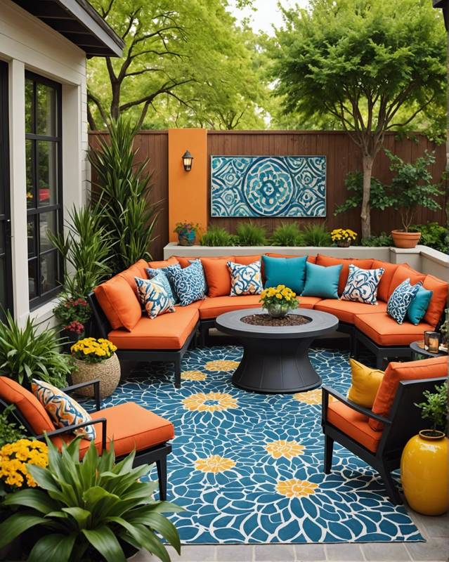 Vibrant Oasis with Bold Colors and Patterns