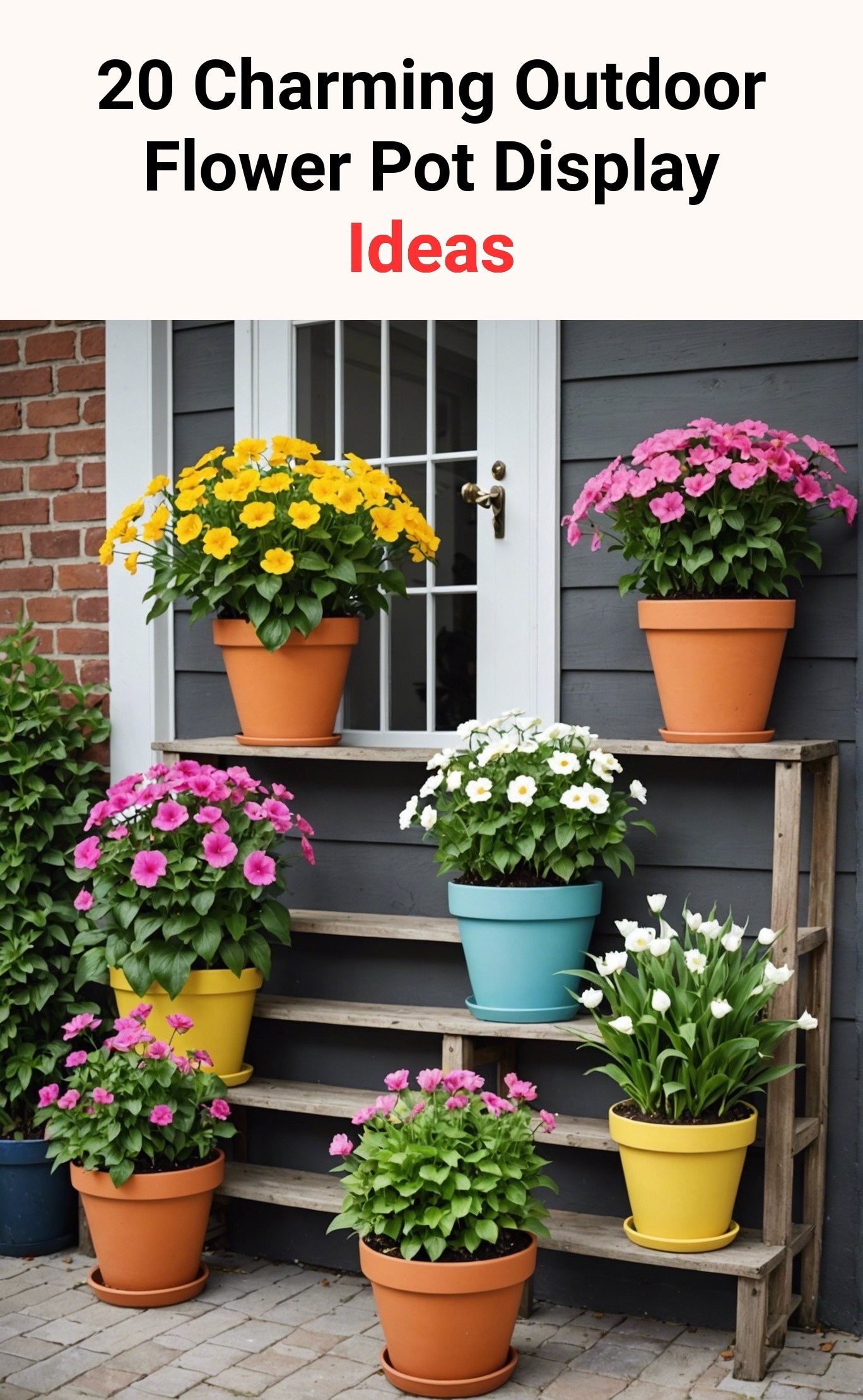 20 Charming Outdoor Flower Pot Display Ideas