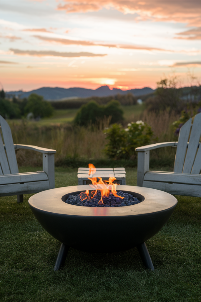 Portable Steel Fire Pit with Tabletop