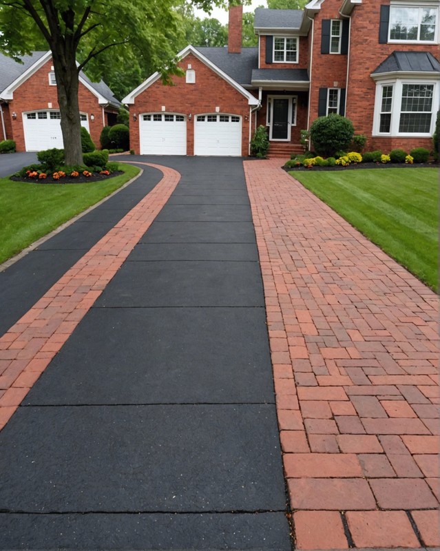 Asphalt Driveway with Brick Infill