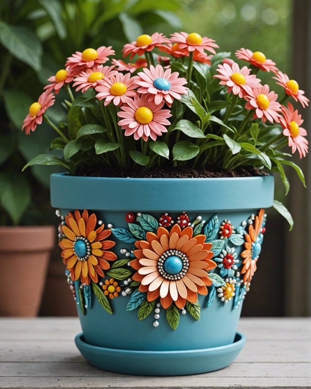 Bead-Embellished Flower Pot