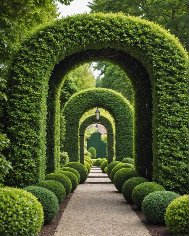 Boxwood Hedge with Archway