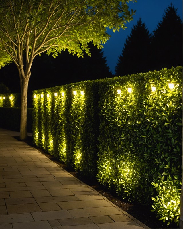 Boxwood Hedge with Lighting