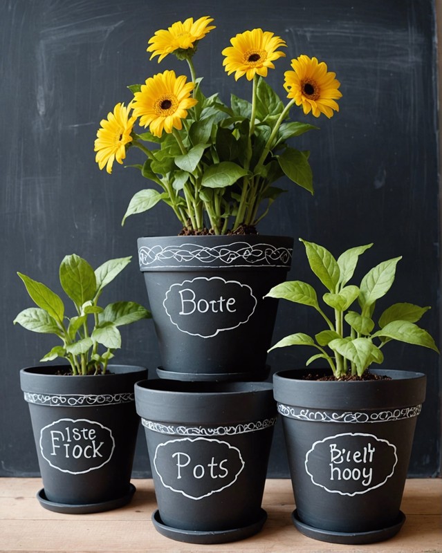 Chalkboard Flower Pot