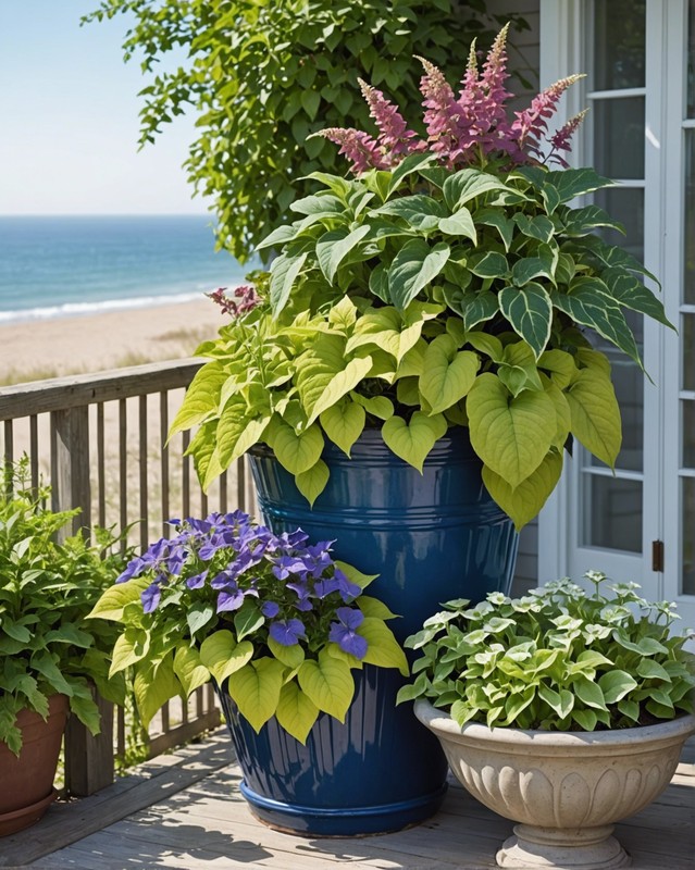 Coastal Cooler: Mix Coleus with Sea-Inspired Decor and Flowers
