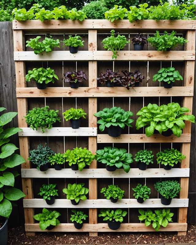 Compact Vertical Vegetable Garden in a Pallet Frame