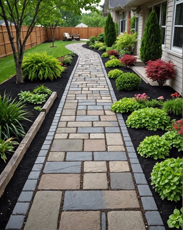 Concrete Walkway with DIY Borders