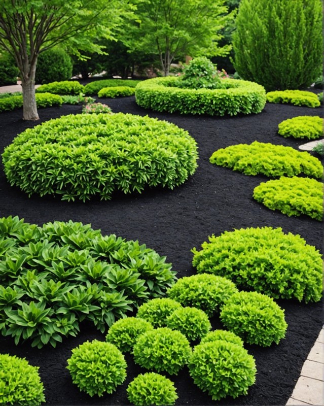 Creating a Contrast with Green Shrubs