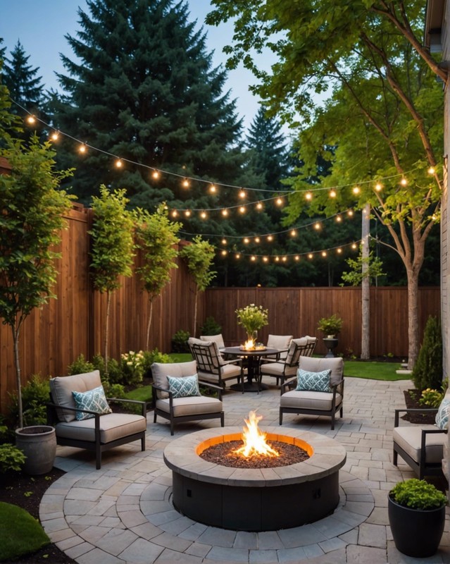 Driveway Extension with Fire Pit and Seating Area