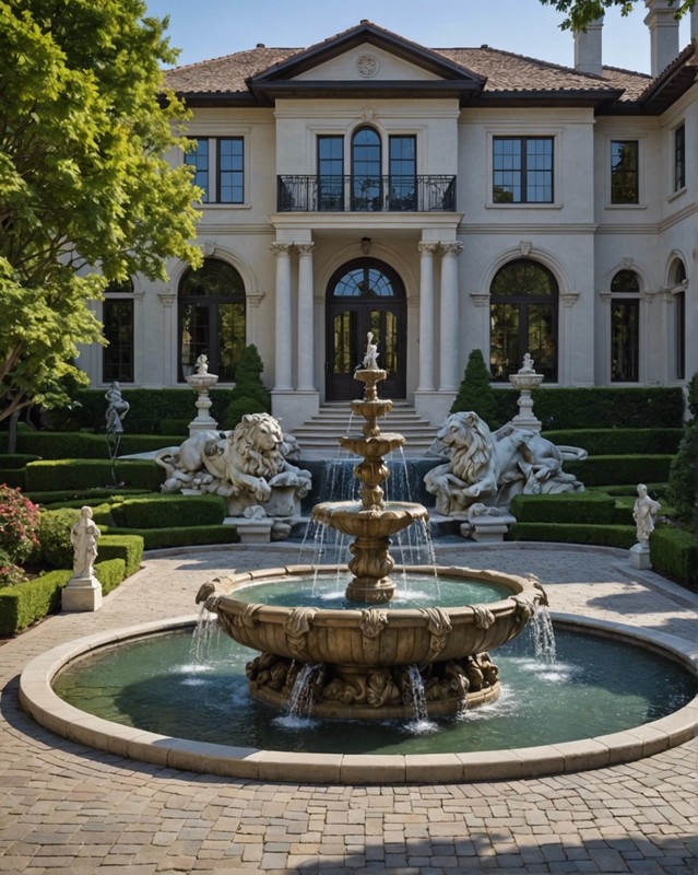 Driveway Fountain with Statuary