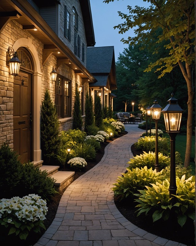 Driveway Lighting with Path Lighting