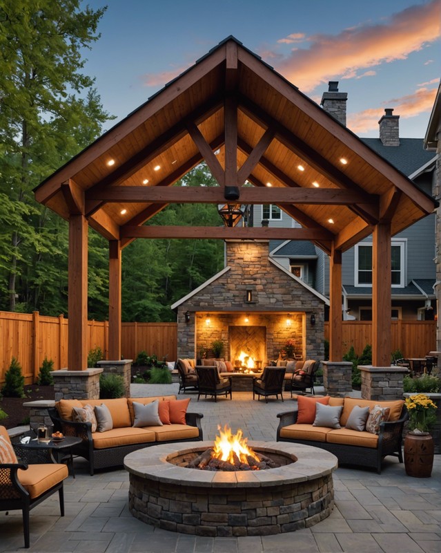 Gable Roof with Integrated Fire Pit