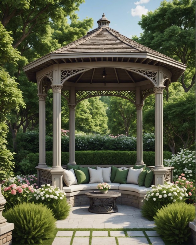 Gazebo with Built-in Seating