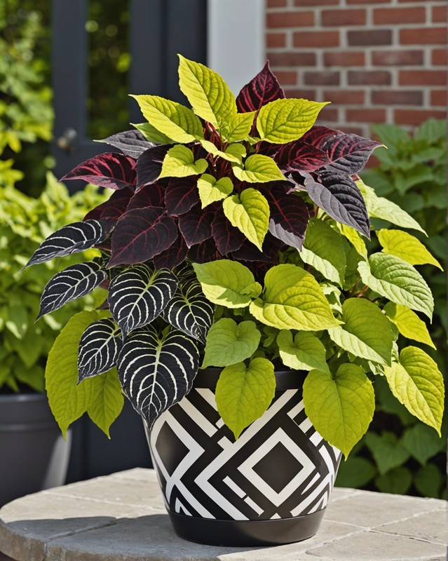 Geometric Glamour: Design a Coleus Container with Bold Patterns