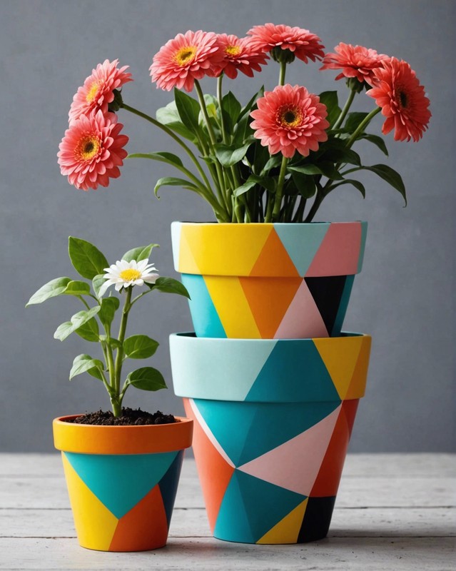 Geometric Pattern Flower Pot