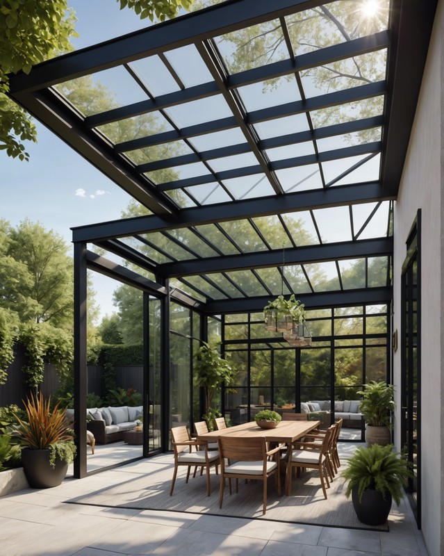 Glass Roof with Sliding Panels