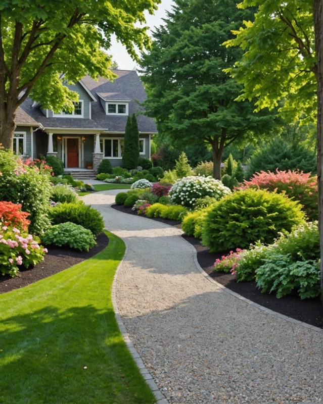 Gravel Driveway with Curved Edging