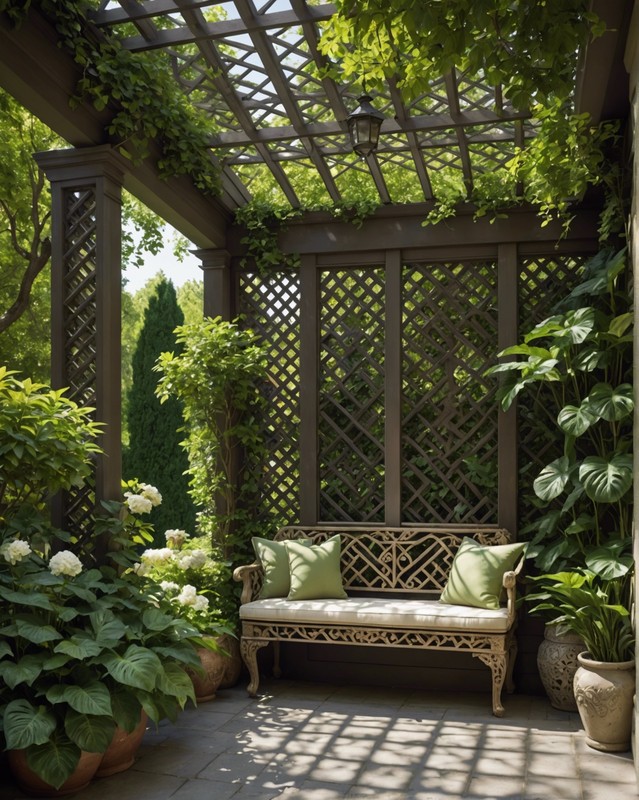 Lattice Roof with Built-in Bench