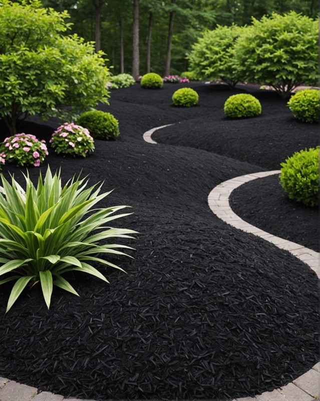 Modern Landscape with Black Mulch