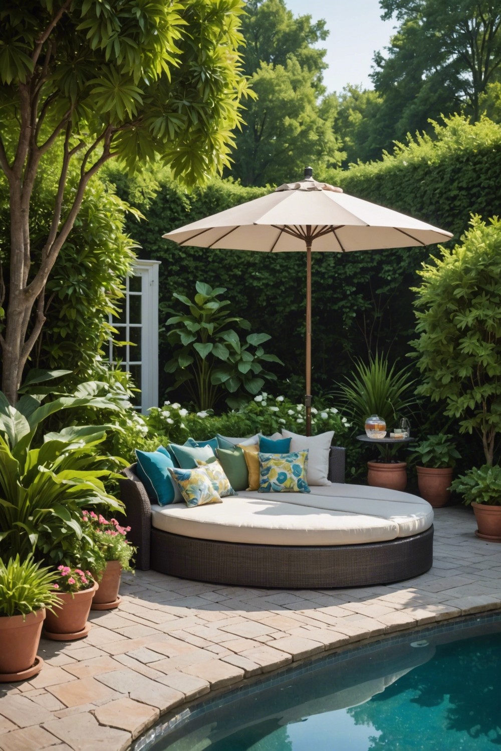 Outdoor Oasis: Poolside Lounge with Daybed