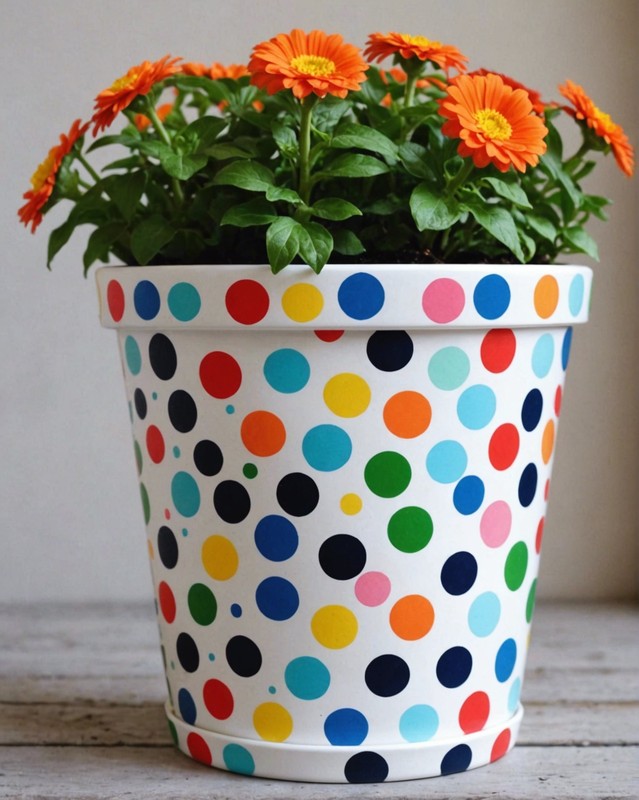 Polka Dot Flower Pot