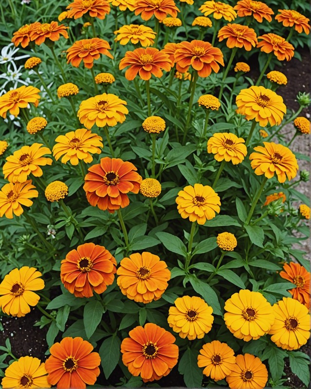 Pollinator's Delight with Marigolds, Zinnias, and Black-eyed Susans