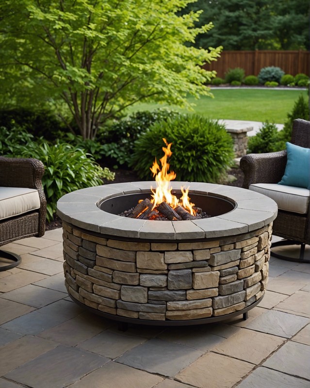 Propane Fire Pit with Faux Stone Surround
