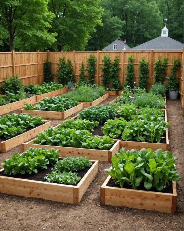 Raised Bed Vegetable Garden with a Privacy Screen