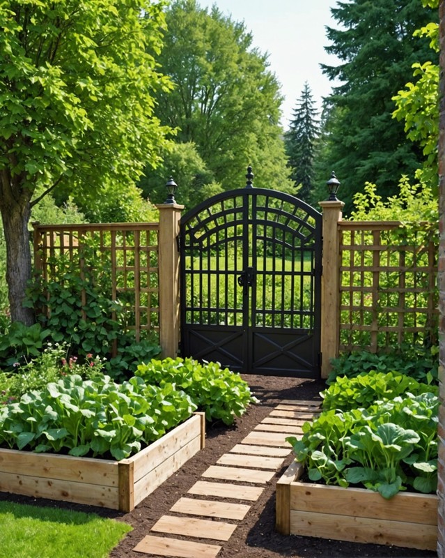 Raised Bed Vegetable Garden with Trellis and Arched Gate