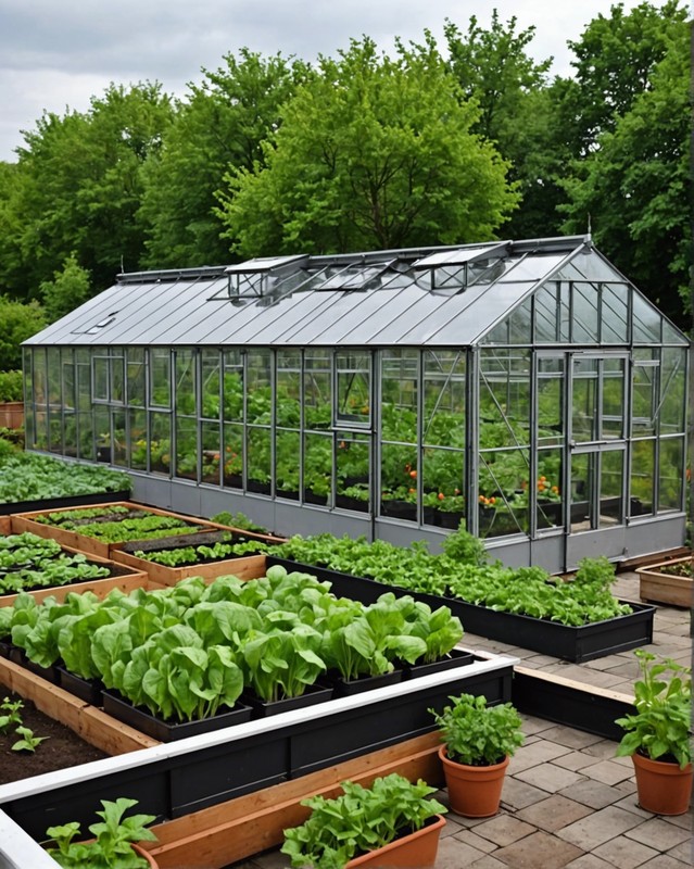 Rooftop Vegetable Garden in a Greenhouse Enclosure