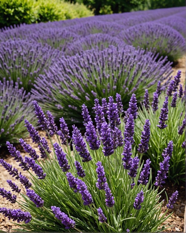 Row of Lavender Bushes